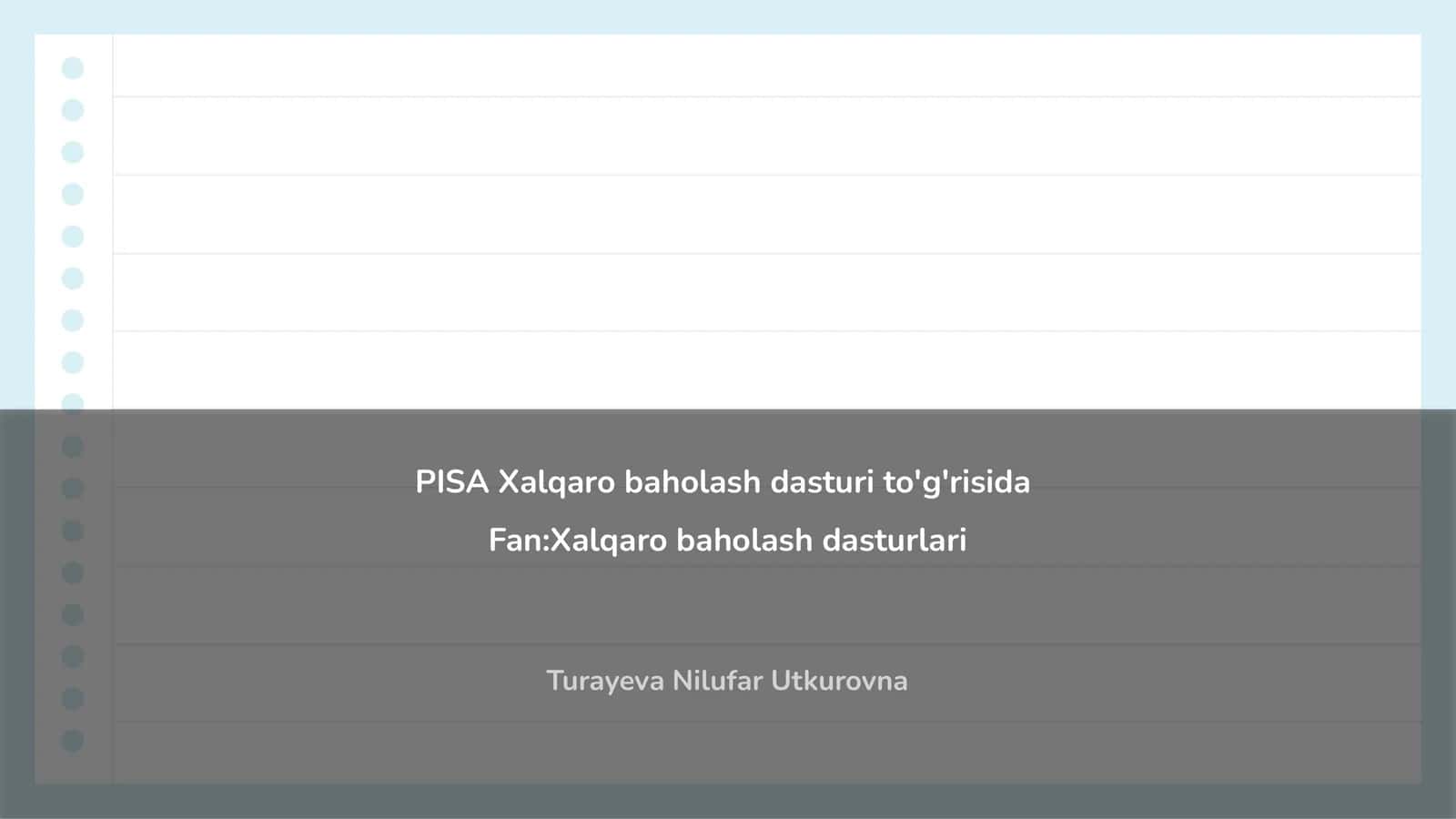 PISA Xalqaro baholash dasturi