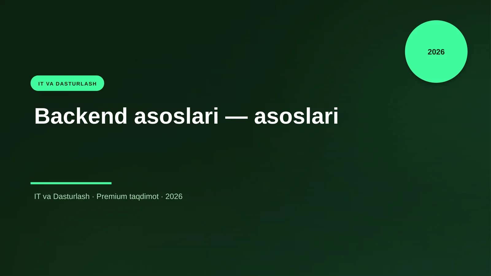 Backend asoslari — asoslari
