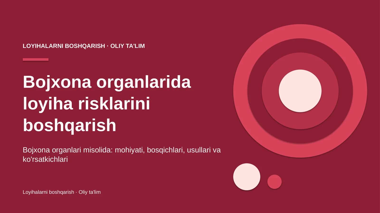 Bojxona organlarida loyiha risklarini boshqarish