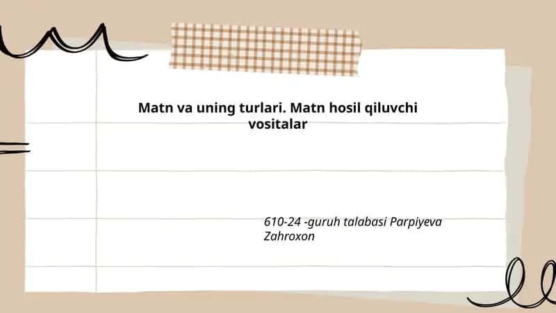 Matn va uning turlari