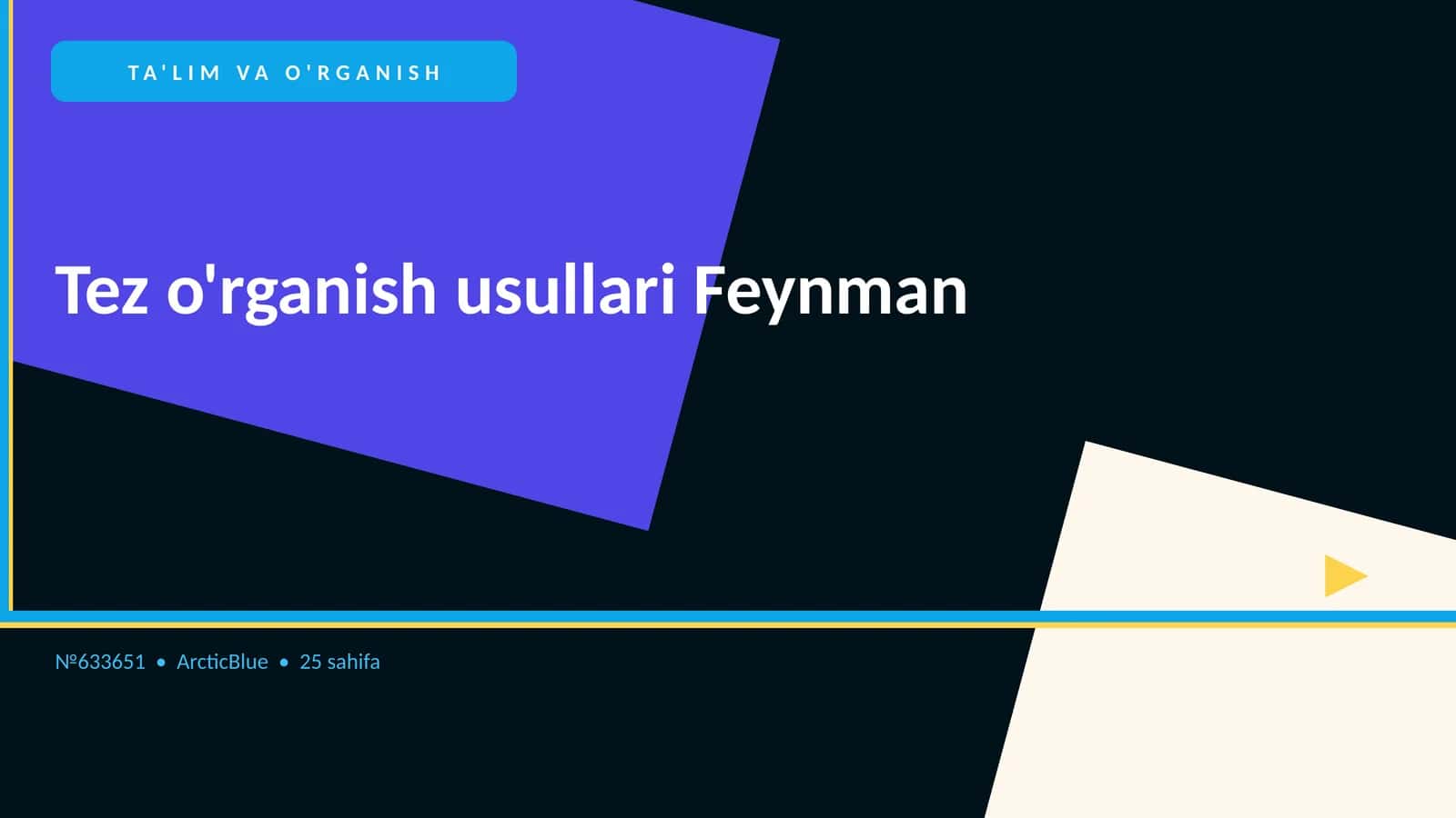 Tez o'rganish usullari Feynman