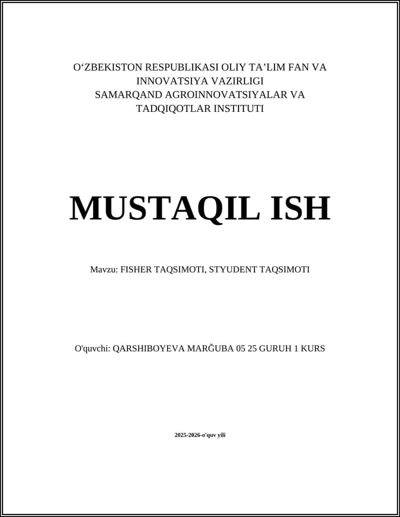FISHER TAQSIMOTI