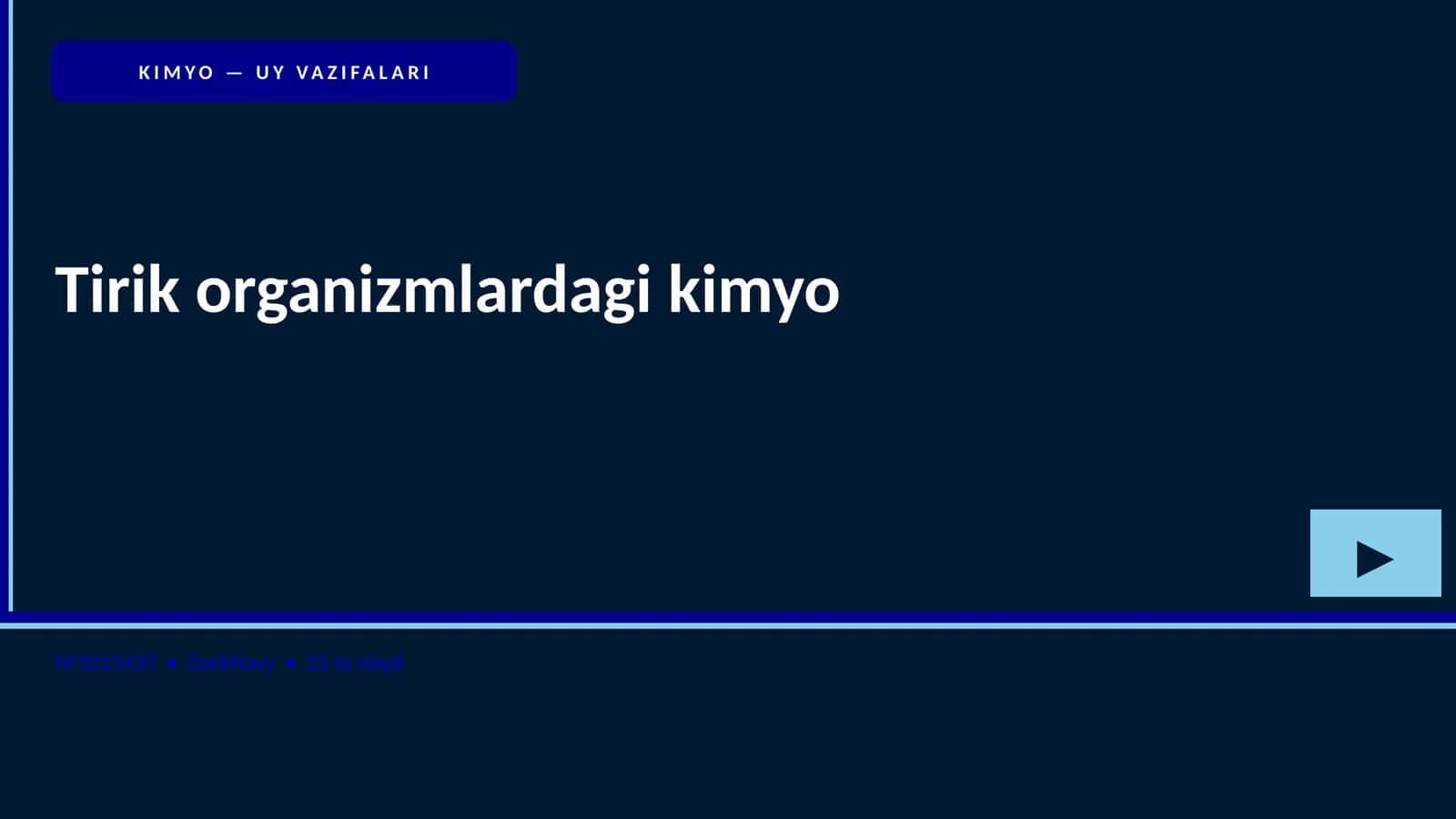 Tirik organizmlardagi kimyo