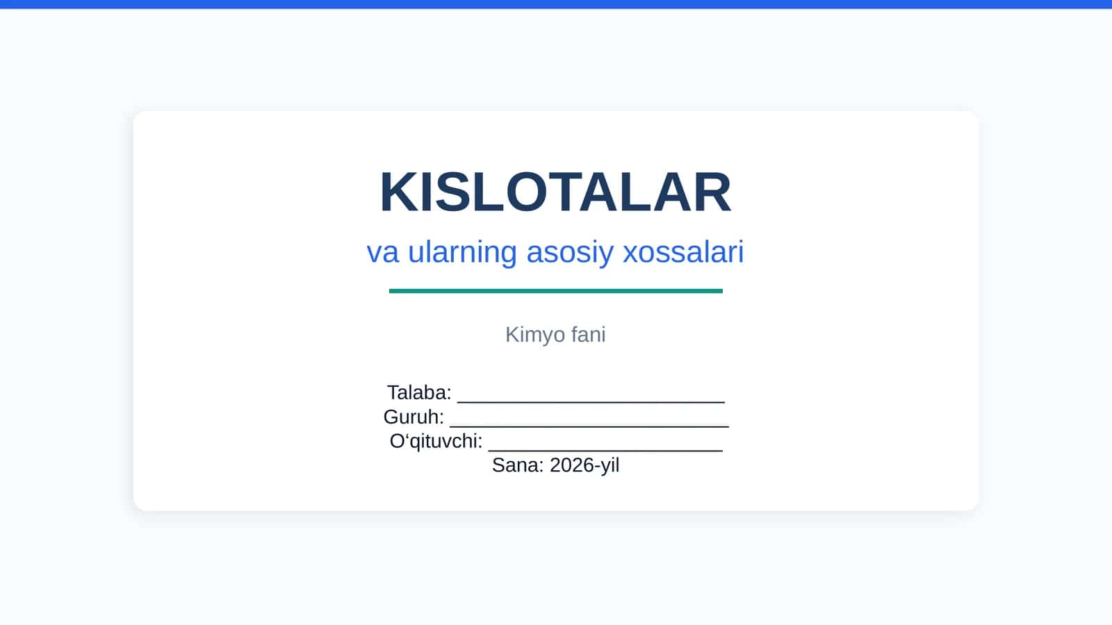 KISLOTALAR