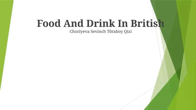 Food And Drink In British