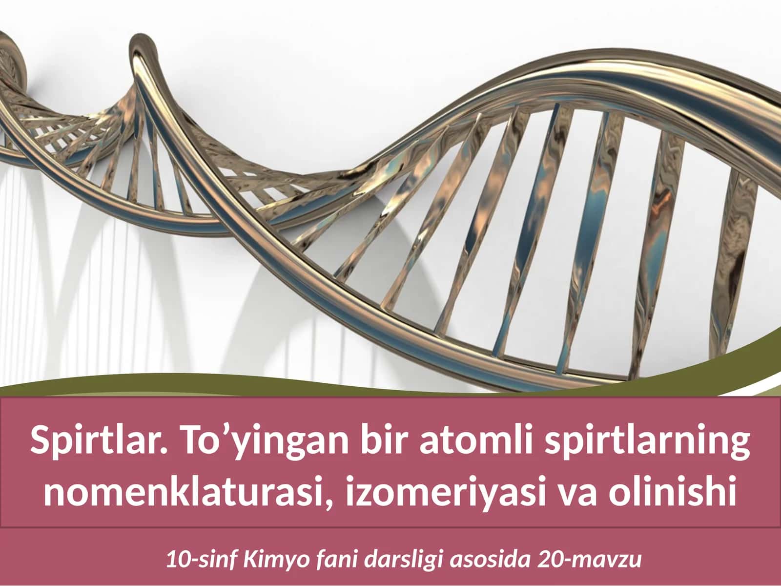 10-sinf Kimyo fanidarsligi asosida 20-mavzu