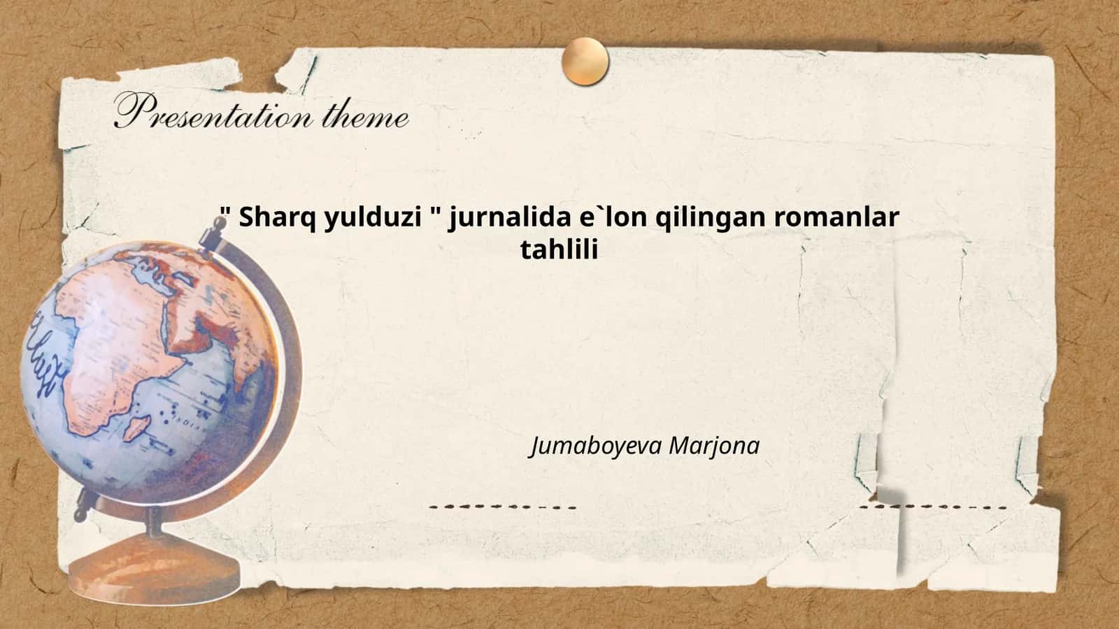 Sharq yulduzi jurnalidagi romanlar tahlili