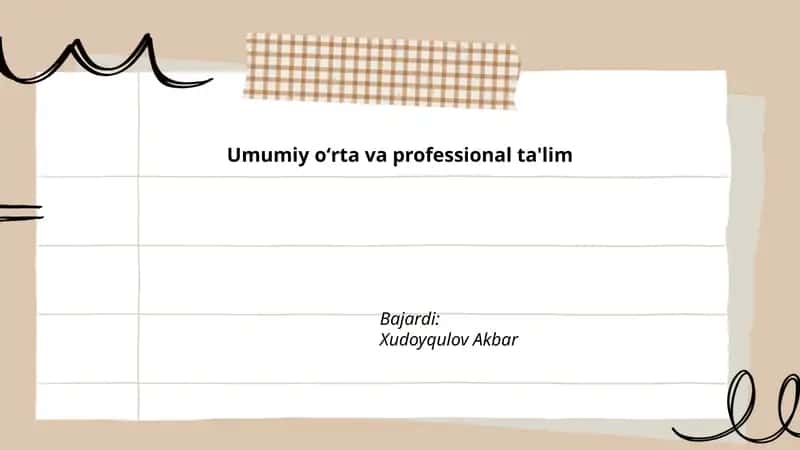 Umumiy oʻrta va professional ta'lim