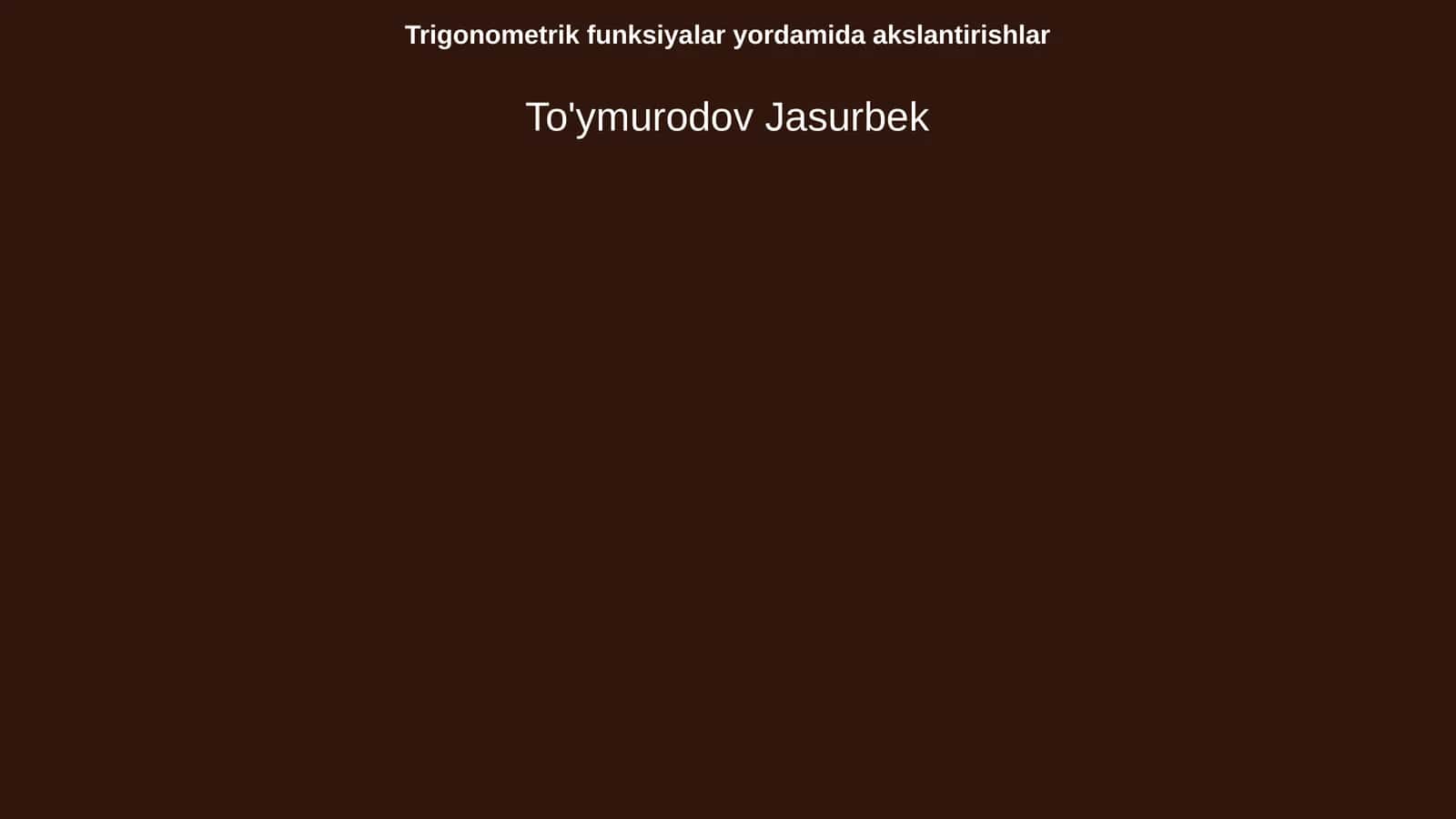 Trigonometrik funksiyalar yordamida akslantirishlar