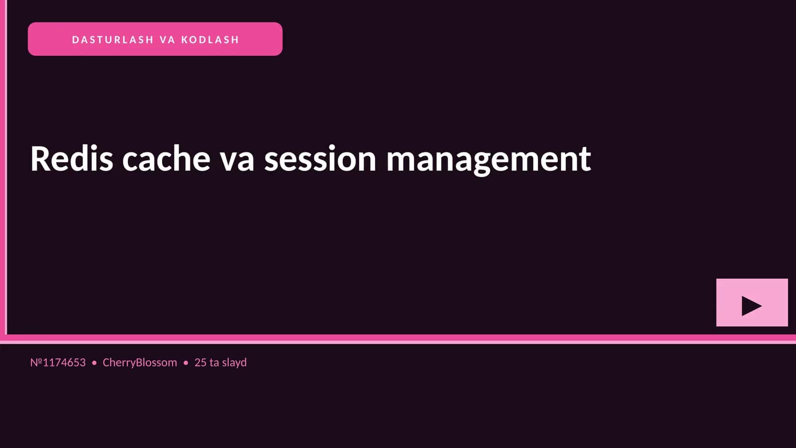 Redis cache va session management