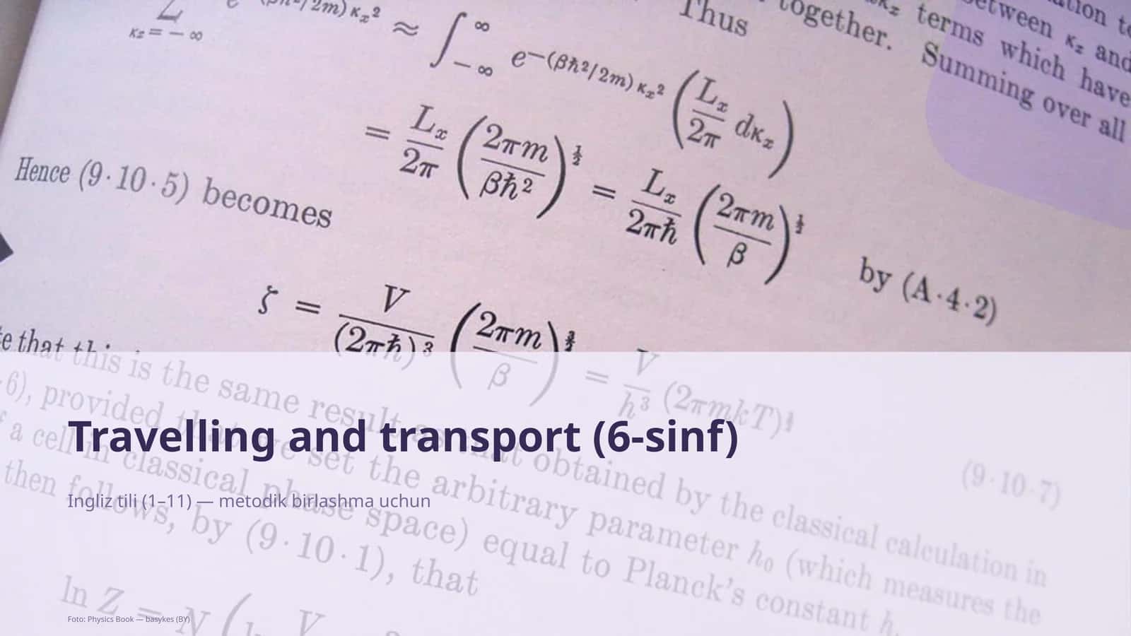 Travelling and transport (6-sinf)