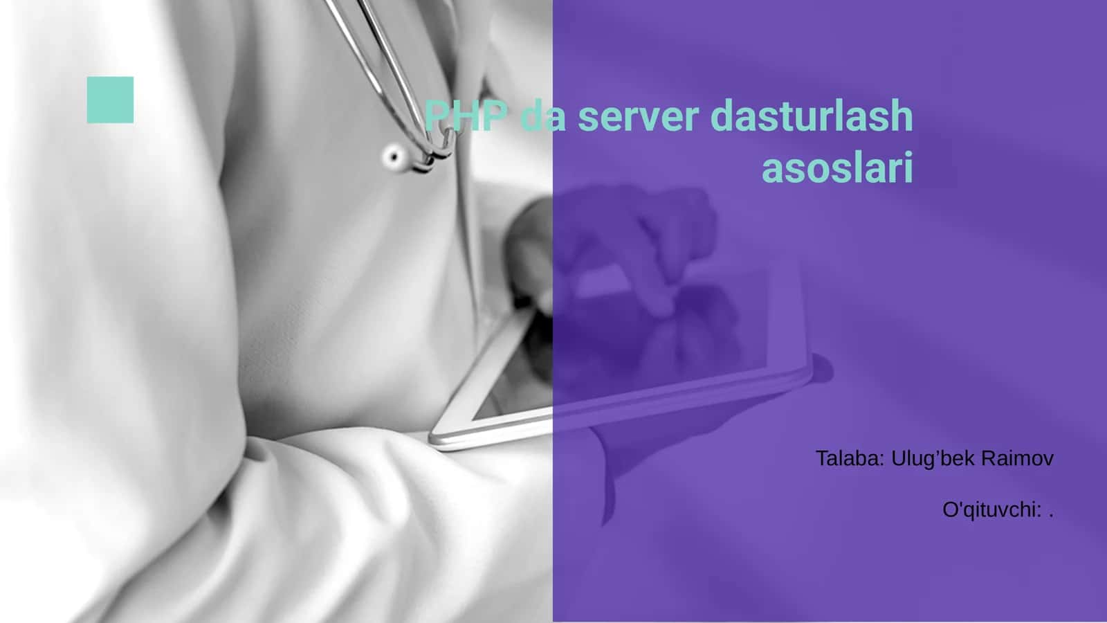 PHP da server dasturlash asoslari