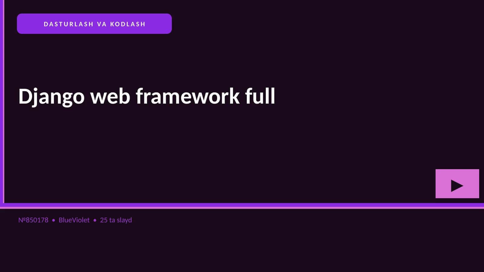 Django web framework full