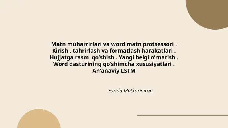 Word matn protsessori