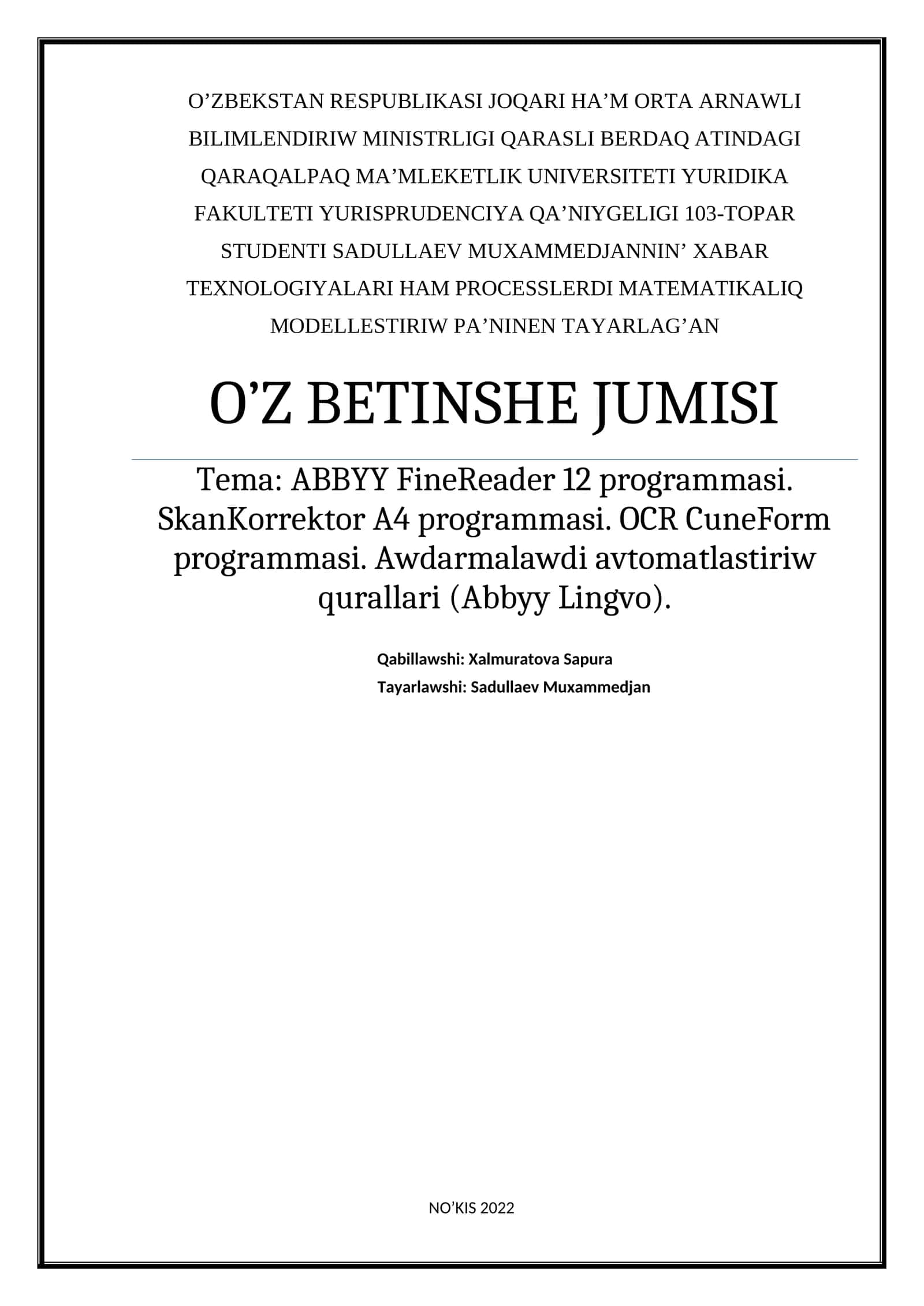 ABBYY FineReader 12 programmasi