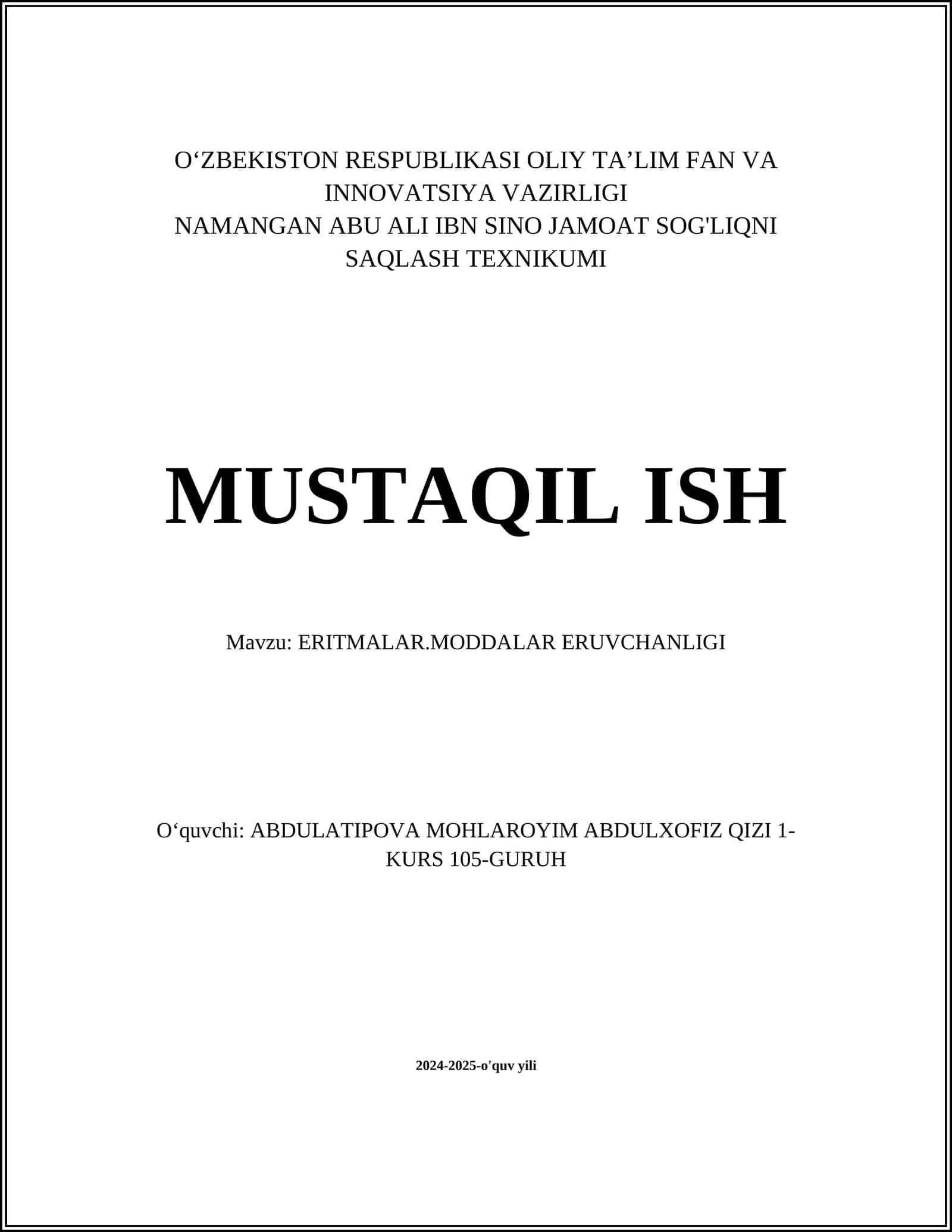 ERITMALAR.MODDALAR ERUVCHANLIGI