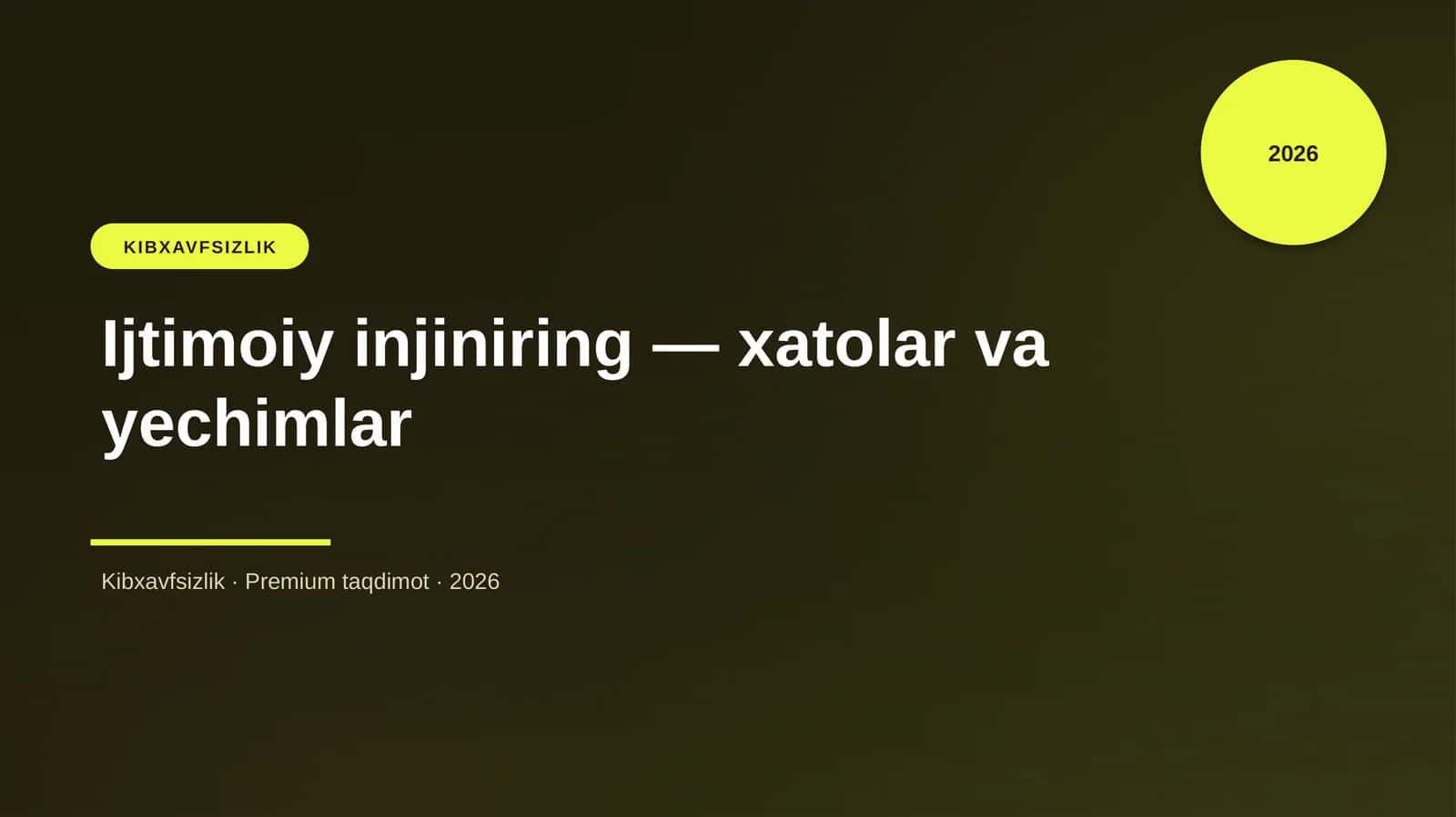 Ijtimoiy injiniring — xatolar va yechimlar