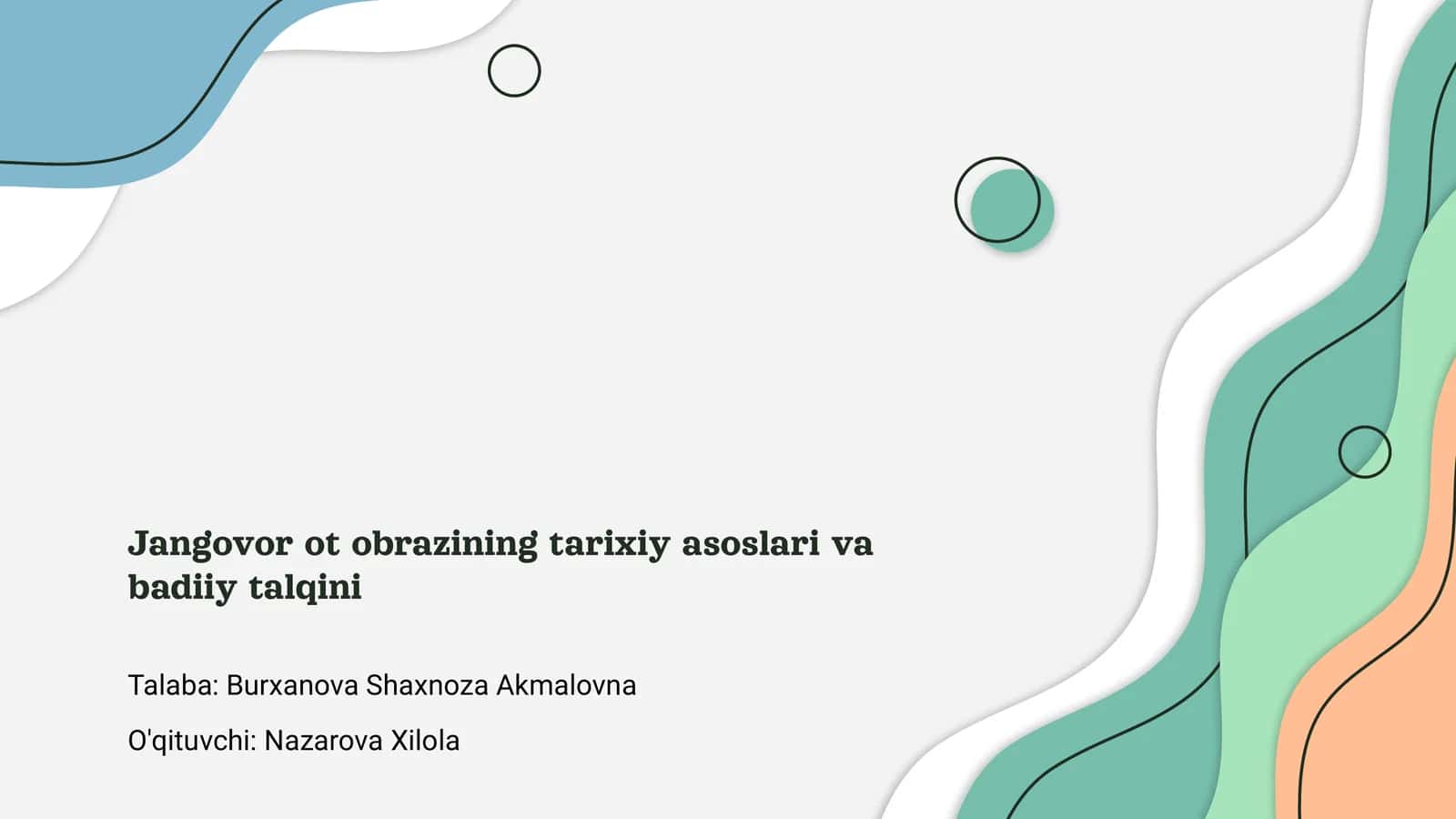 Jangovor ot obrazining tarixiy asoslari va badiiy talqini