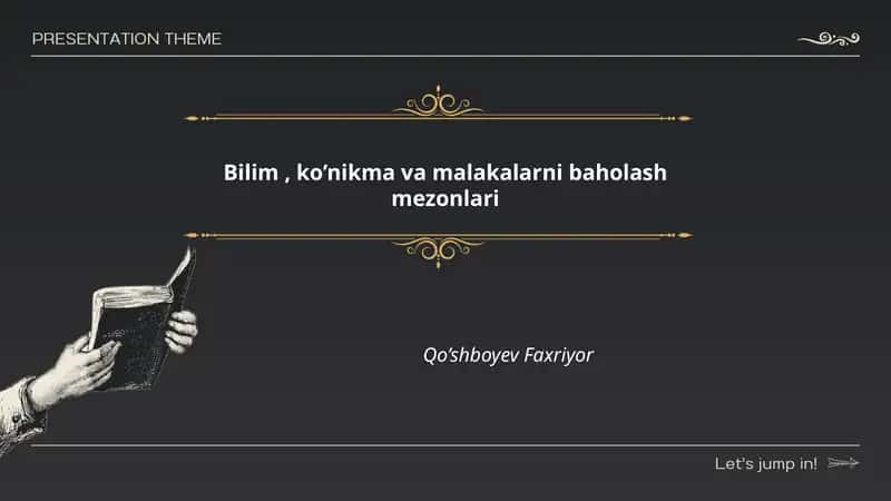 Bilim, ko’nikma va malakalarni baholash mezonlari