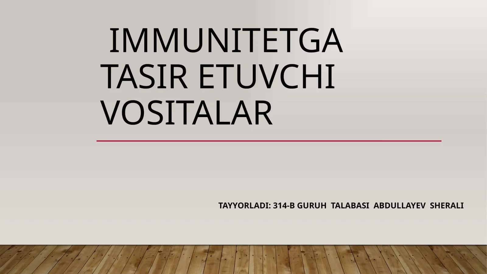 IMMUNOSTIMULATORLAR