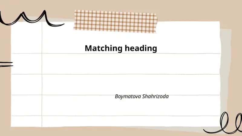 Matching heading