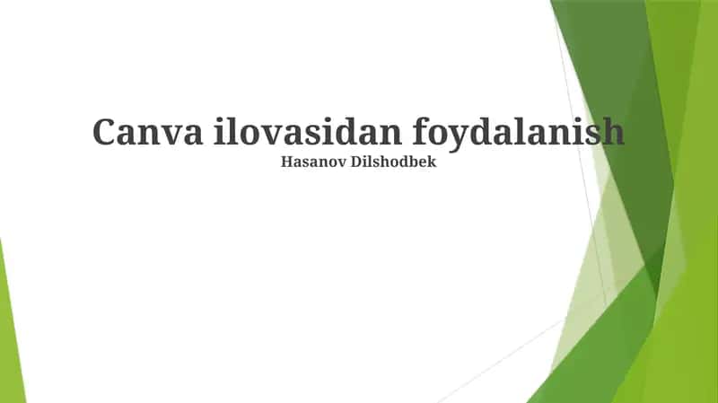 Canva ilovasidan foydalanish