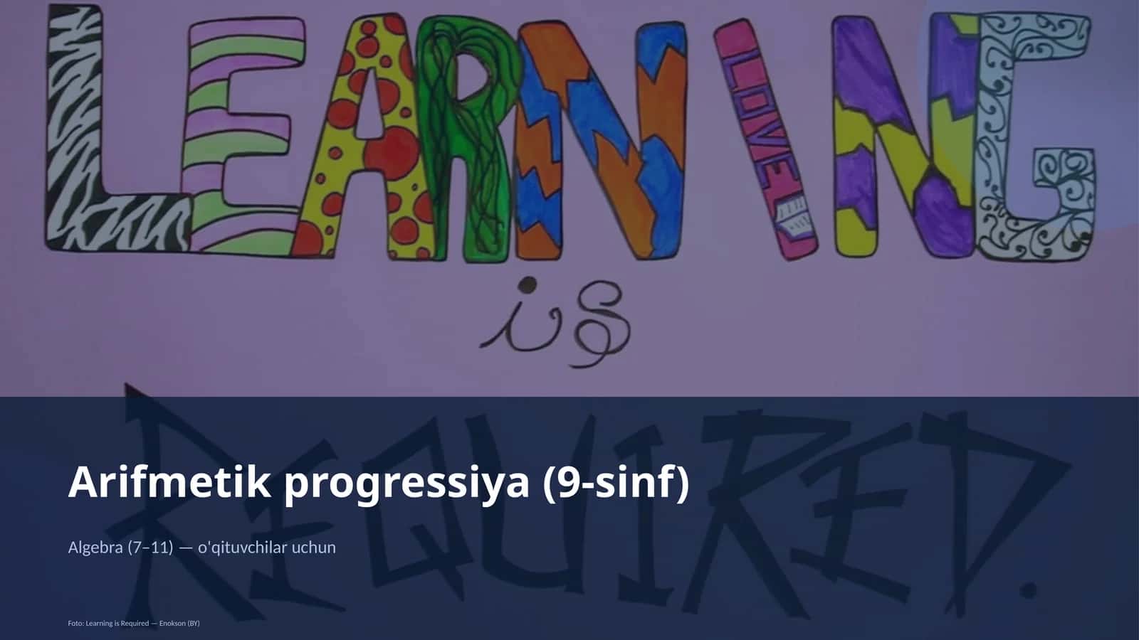 Arifmetik progressiya (9-sinf)