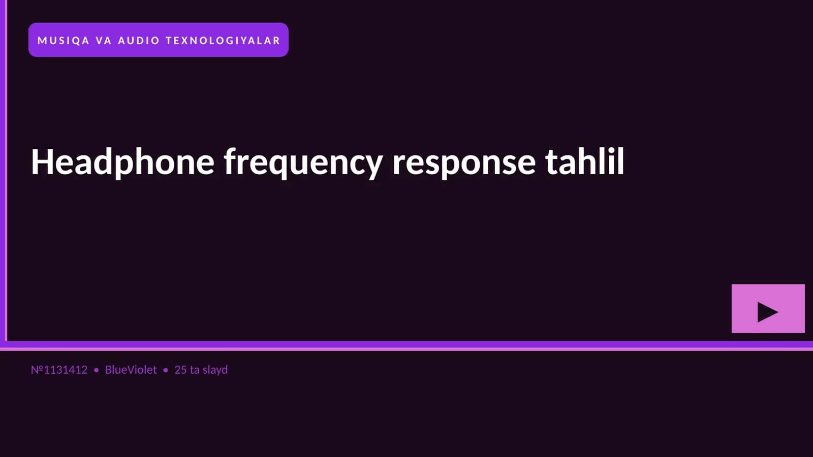 Musiqa va audio texnologiyalar