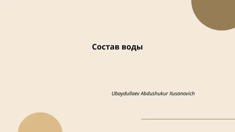 Suvning kimyoviy formulasi H2O