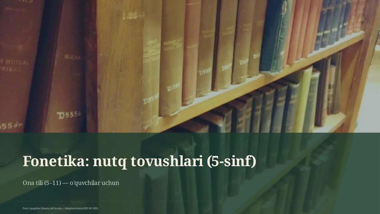 Fonetika: nutq tovushlari (5-sinf)