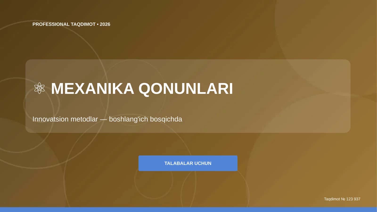 Mexanika Qonunlari: Innovatsion Metodlar (Boshlang'ich Bosqichda) [Talabalar Uchun]
