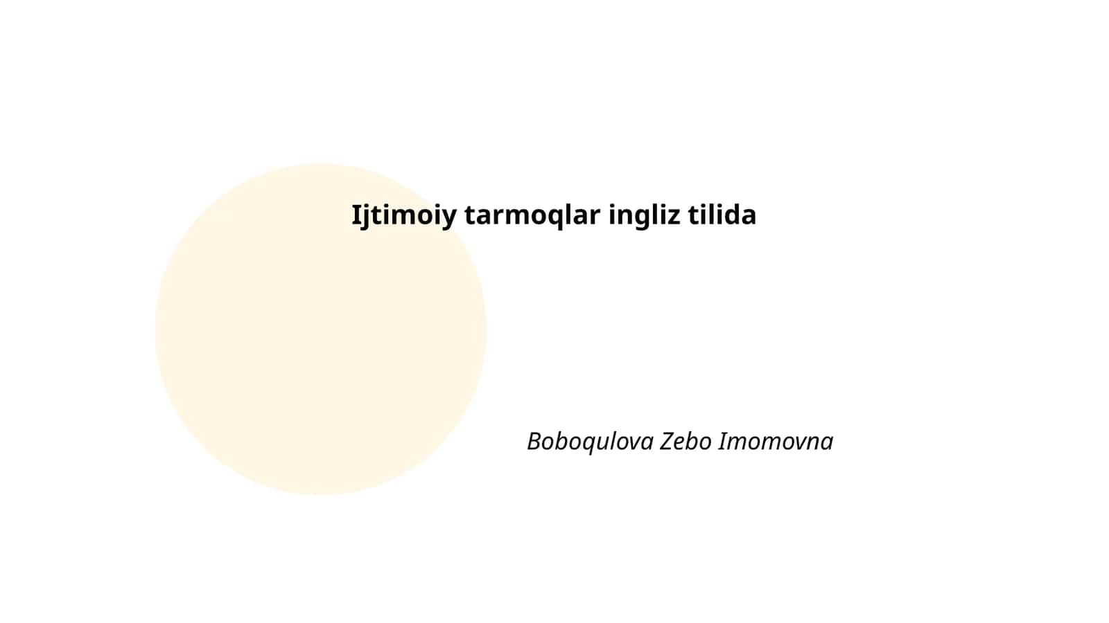 Ijtimoiy tarmoqlar ingliz tilida