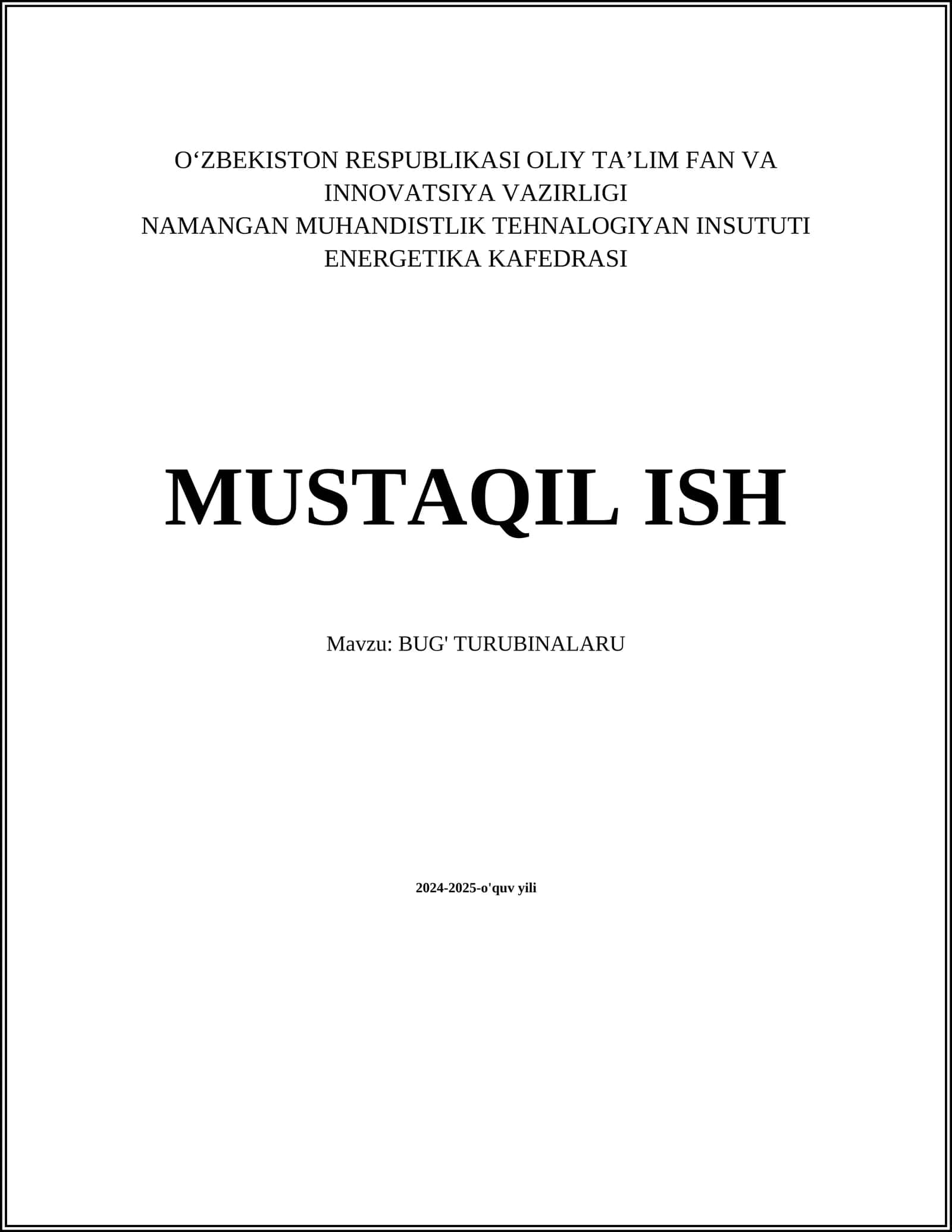 BUG' TURUBINALARU