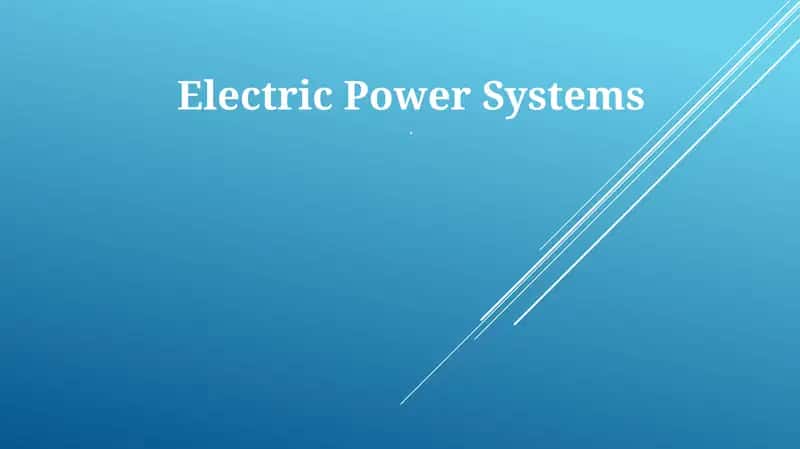 Electric Power Systems