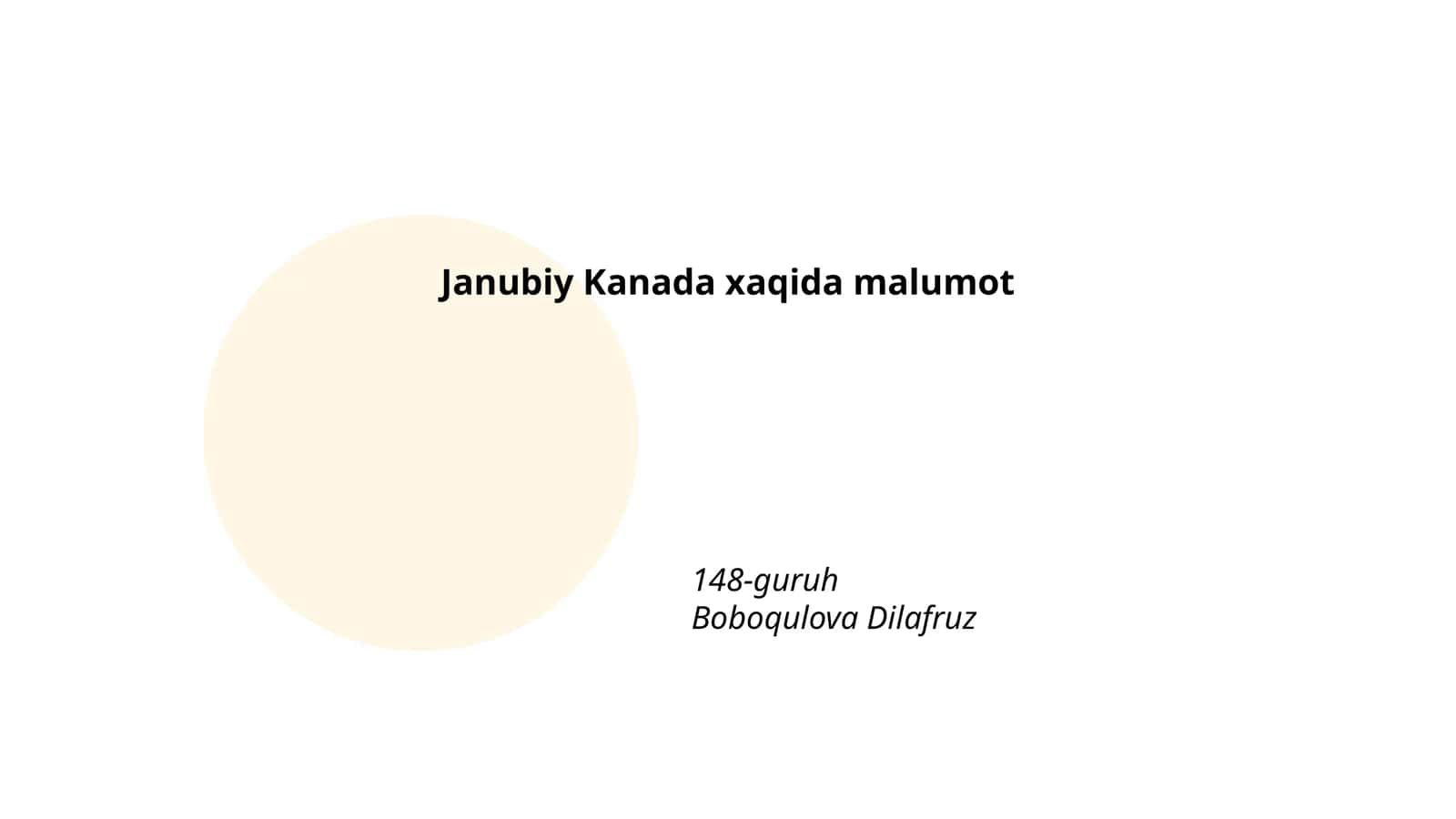 Janubiy Kanada xaqida malumot