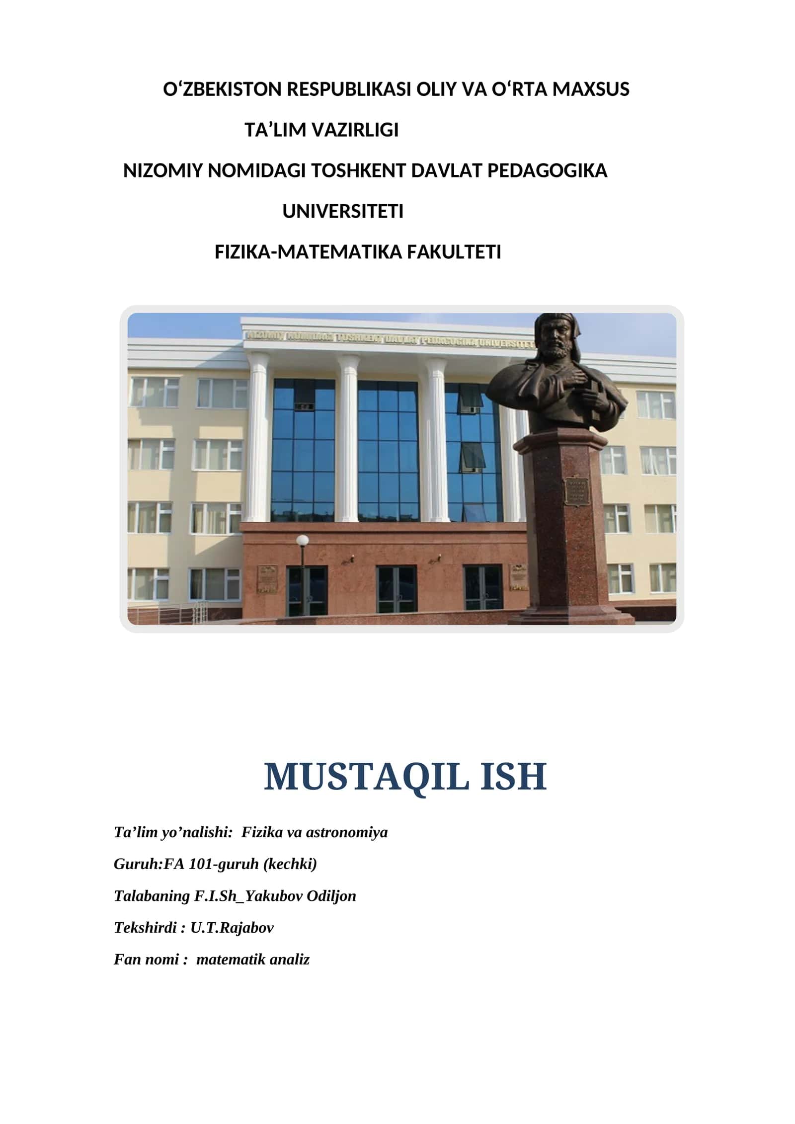 Darajali qatorning tekis yaqinlashishi