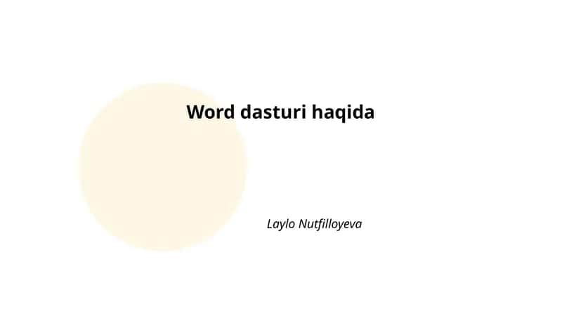 Microsoft Word dasturi