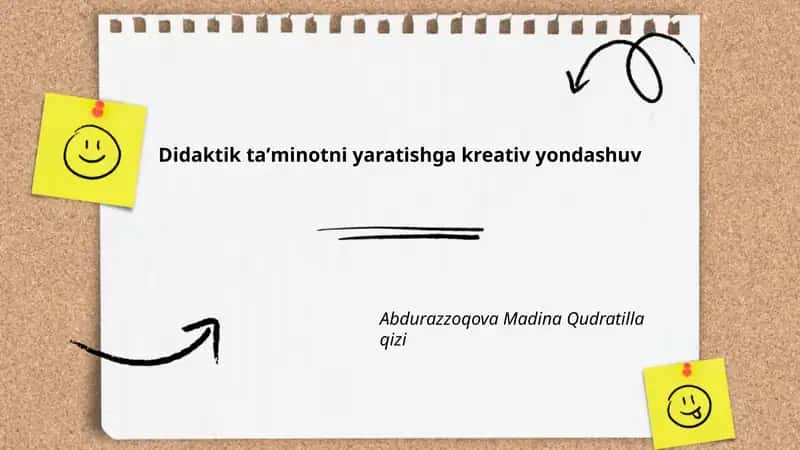 Didaktik taʼminotni yaratishga kreativ yondashuv