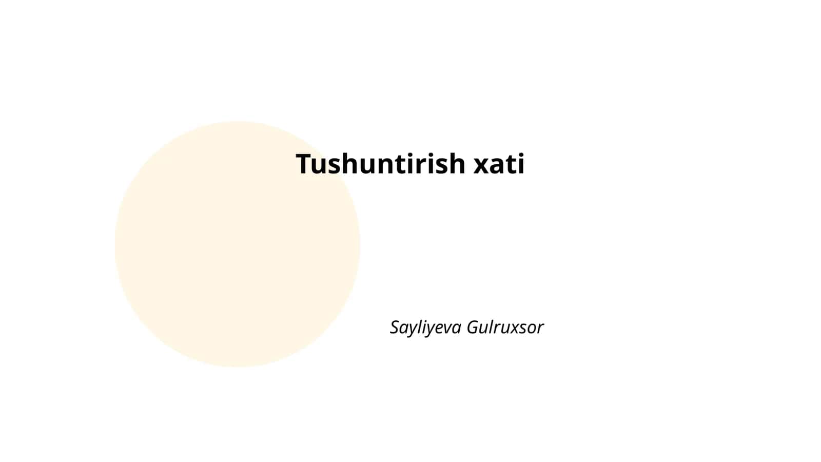 Tushuntirish xati