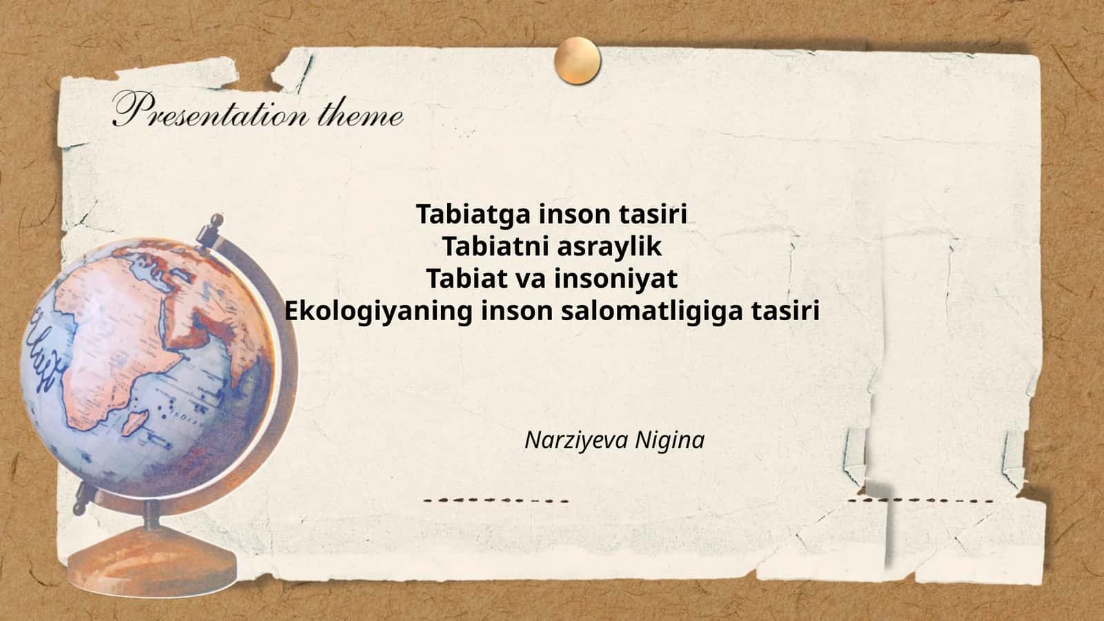 Tabiat va insonning o'zaro ta'siri