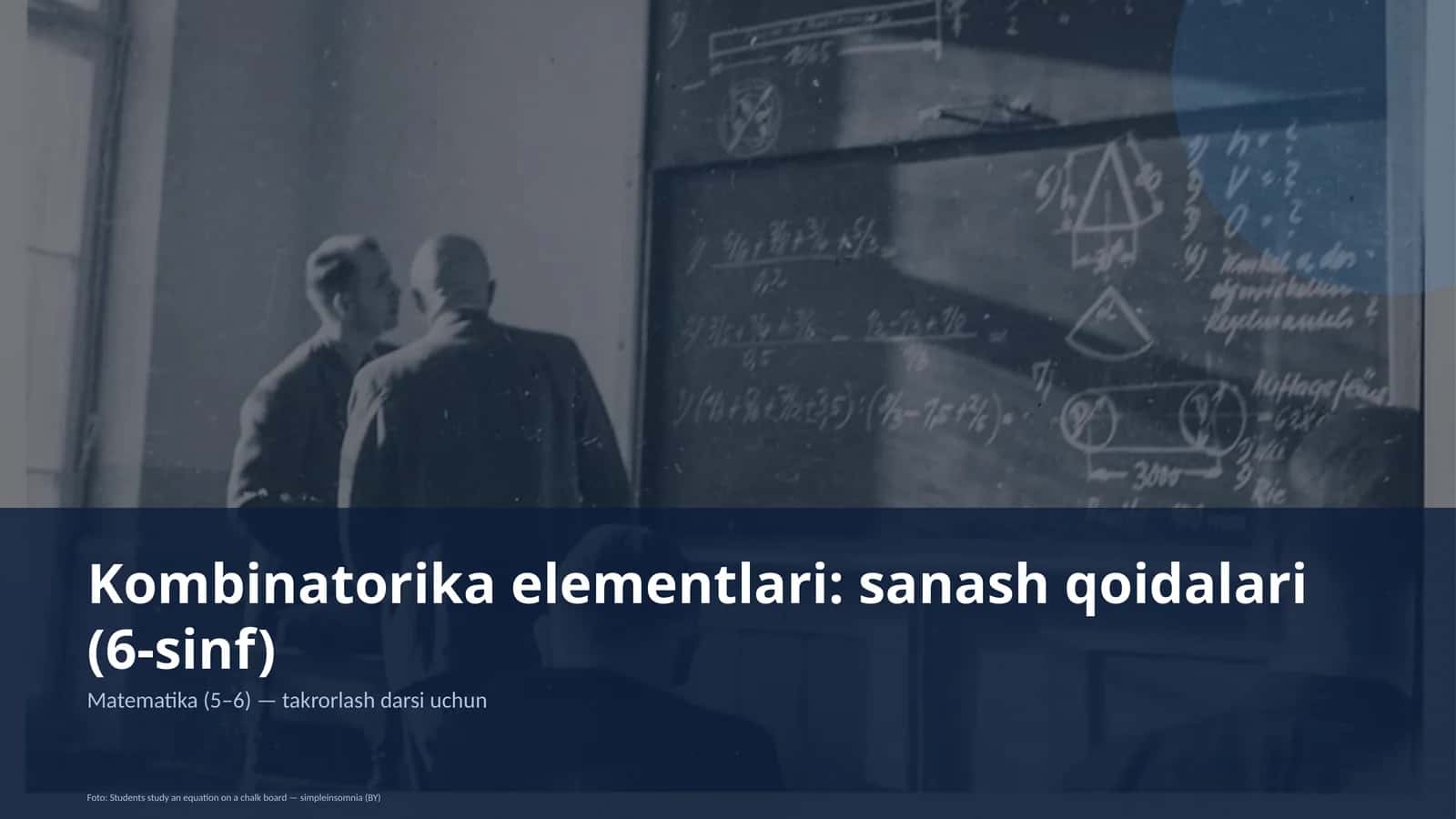 Kombinatorika elementlari: sanash qoidalari (6-sinf)