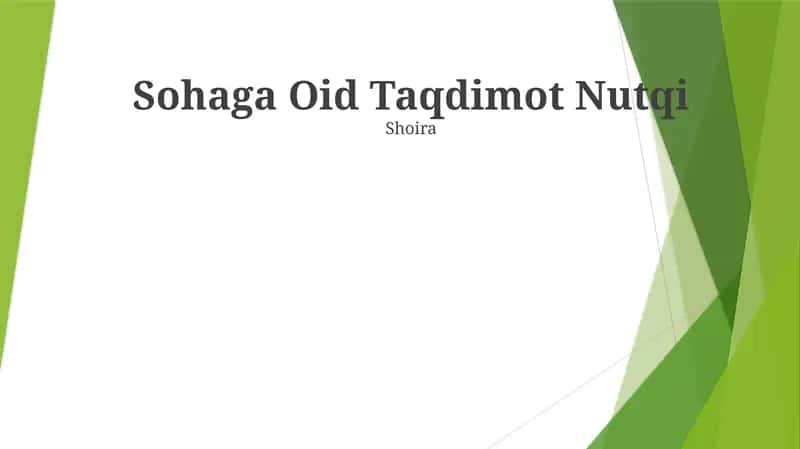 Sohaga Oid Taqdimot Nutqi