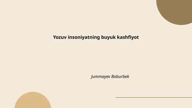 Yozuv insoniyatning buyuk kashfiyot