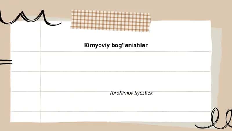 Kimyoviy bogʻlanishlar