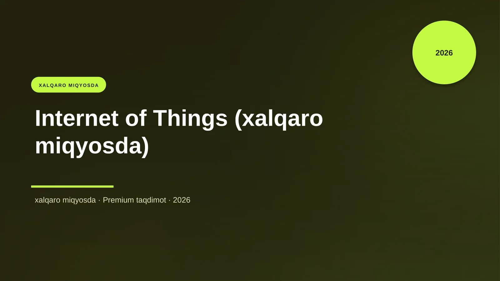 Internet of Things (xalqaro miqyosda)