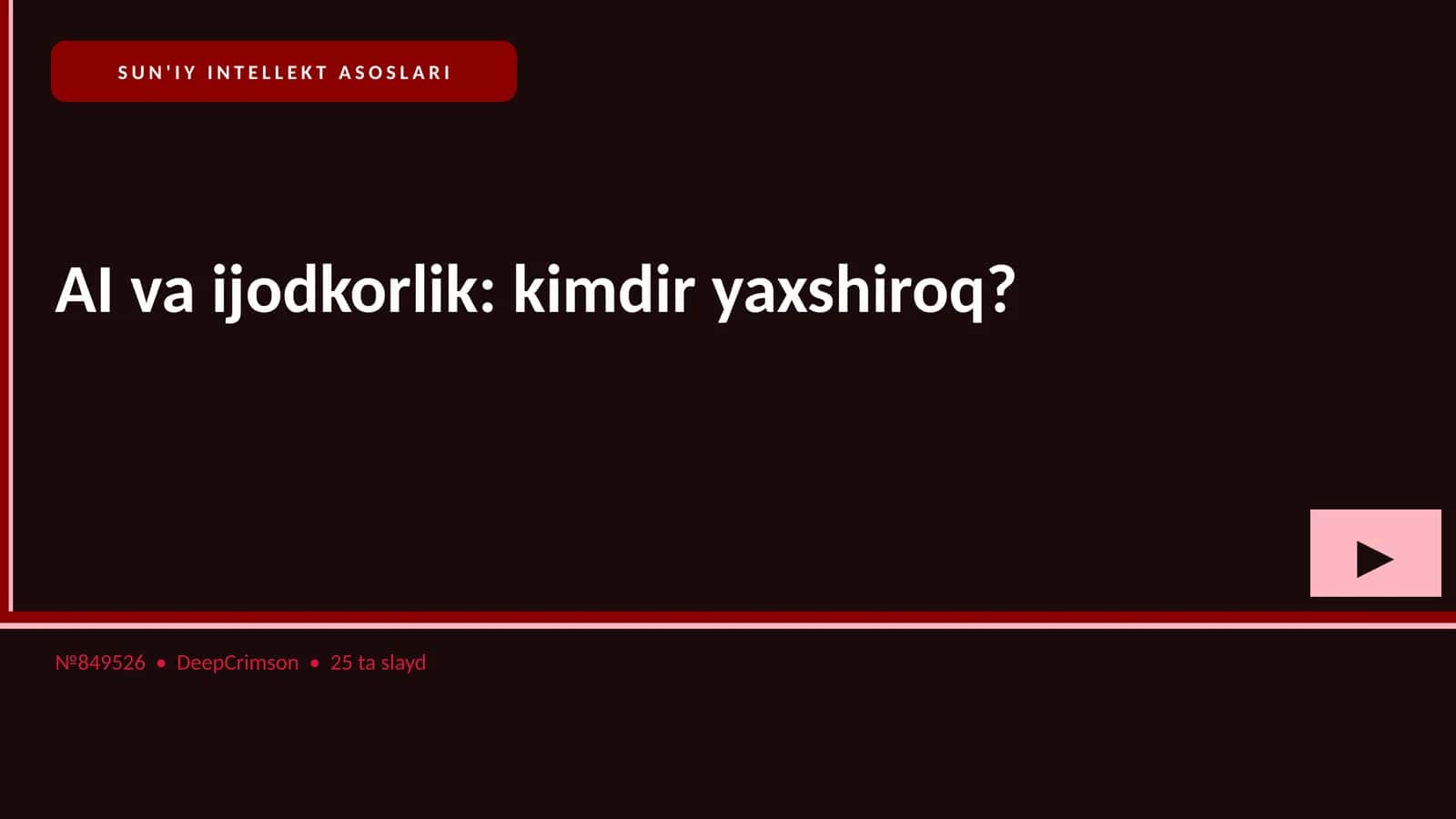 SUN'IY INTELLEKT ASOSLARI