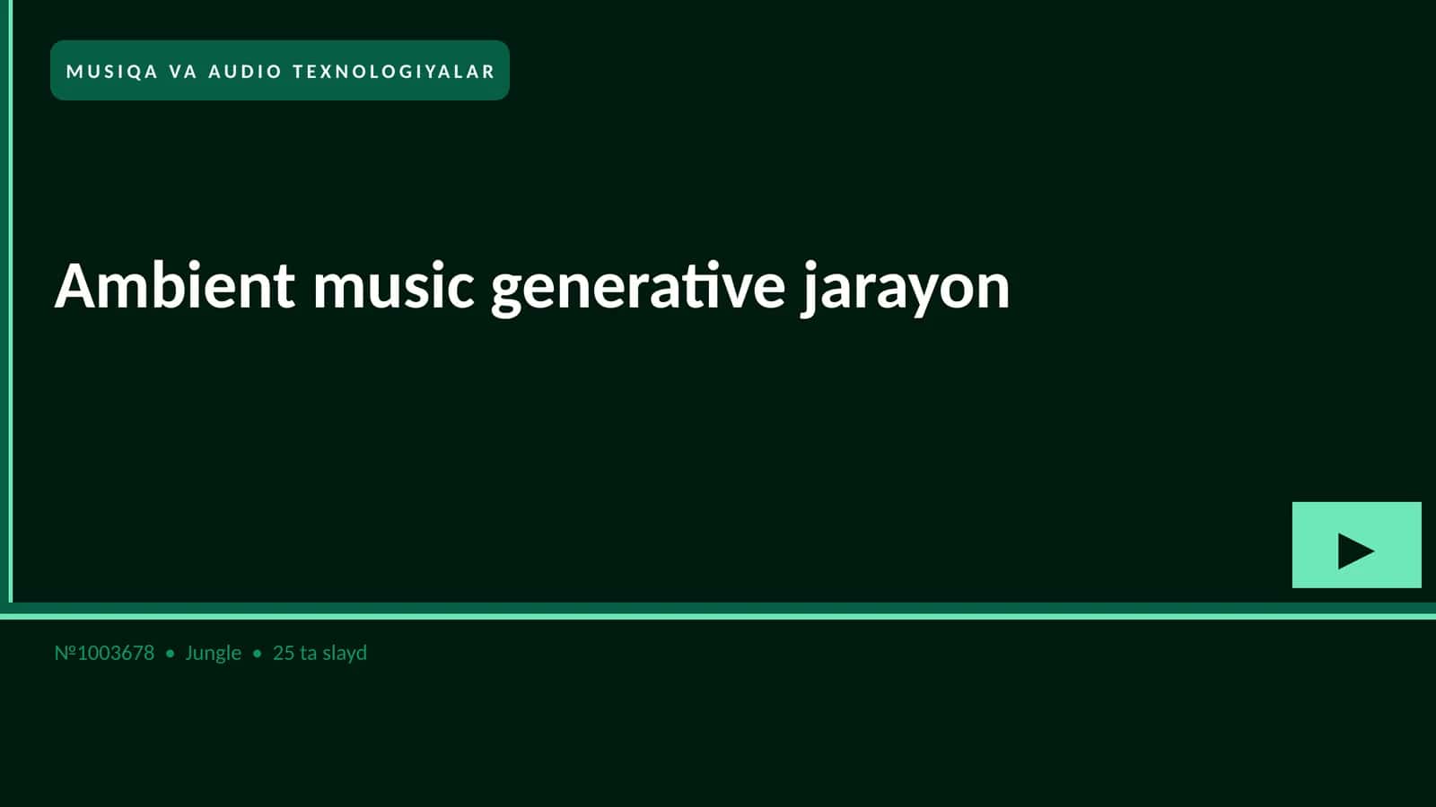 Ambient music generative jarayon