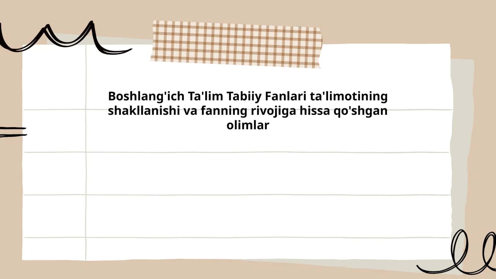 Boshlang'ich Ta'lim Tabiiy Fanlarining Tarixi