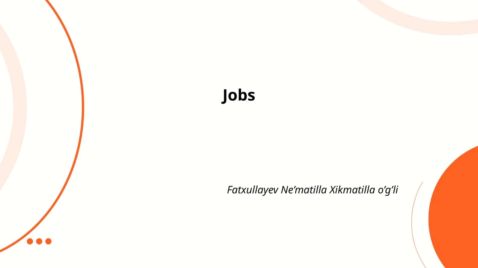 Jobs Plan