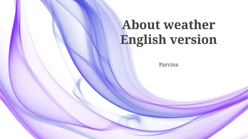 About weather English version